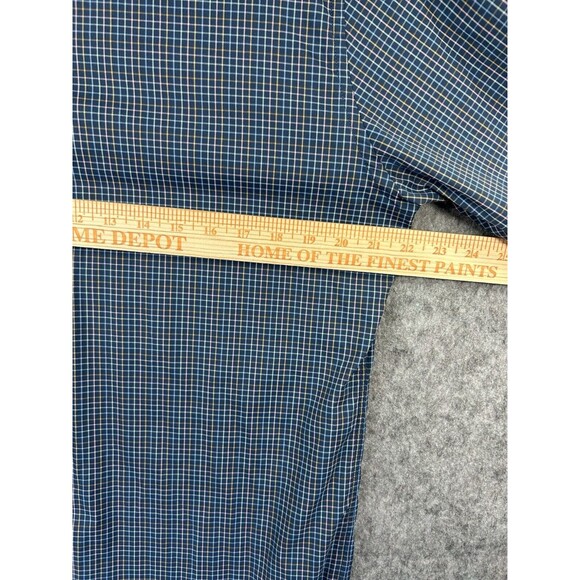 Peter Millar Summer Comfort Shirt Men's Blue Check Long Sleeve Stretch Medium - Picture 5 of 8